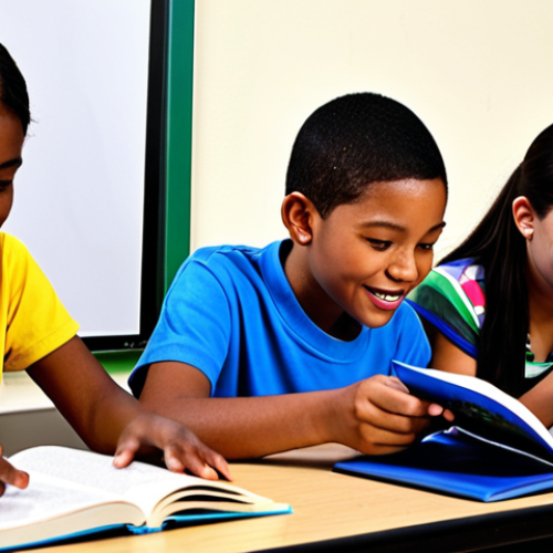 Home 15 **
A vibrant scene depicting a diverse group of students engaged in various learning activities (reading, using computers, participating in hands-on projects) within a local community education program. Emphasize the positive impact of education on their lives and futures, showcasing their enthusiasm and hope. Consider including elements that represent community support and parental involvement.
**