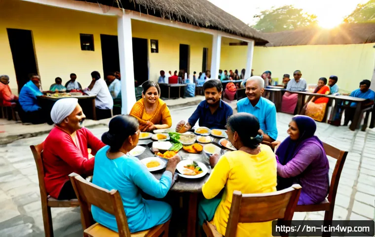 정기적인 행사로 커뮤니티 유대감 강화하기 - Photorealistic neighborhood community gathering in Bangladesh, diverse Bengali families and older ad...